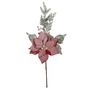 Frosted Poinsettia with Berries /Cone / Foliage - Spray - Red - H60 x 25cm