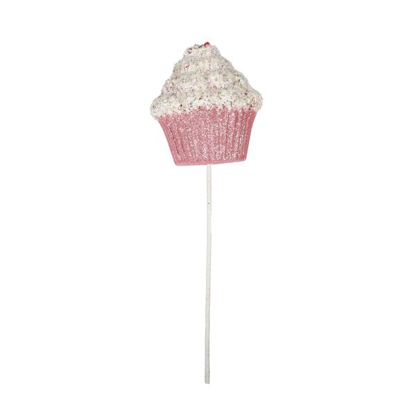 Sparkly Cupcake Pick - Pink/White - 71cm