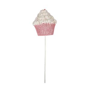 Sparkly Cupcake Pick - Pink/White - 71cm