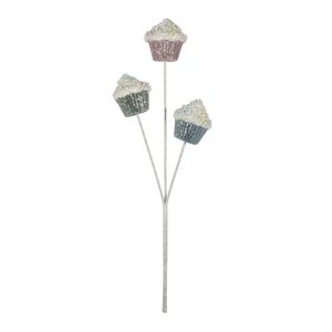 Frosted Cupcake with Glitter Case Spray - Pink/Green/Blue - 53cm