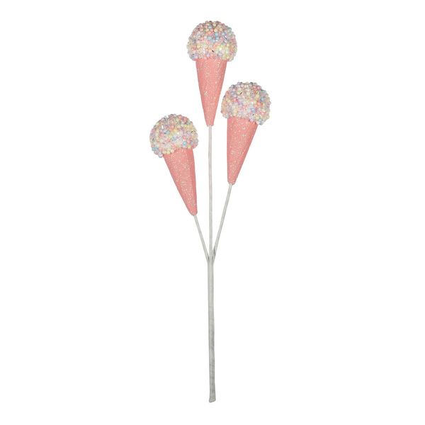 Ice Cream Cone x 3 Spray - Pink Cone - 53cm
