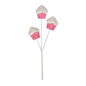 Glitter Cupcake x3 Spray - Pink/White - 53cm