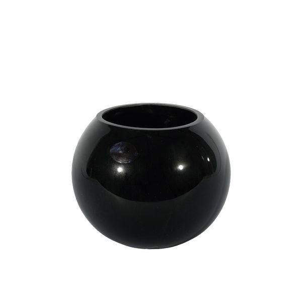 Bubble Ball Vase - Black Gloss - H10x7.5cm