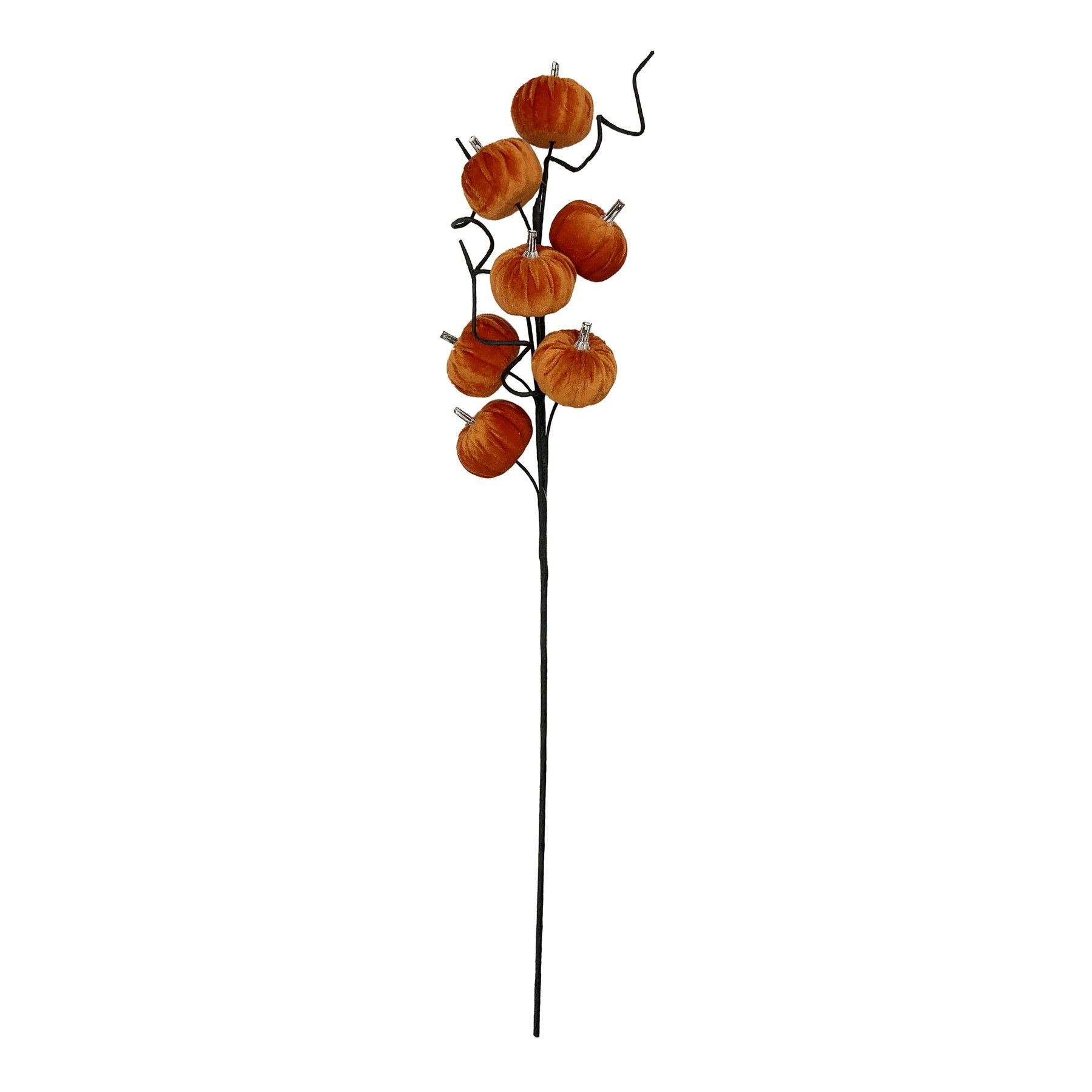 Velvet Pumpkin Pick - Orange - 70cm