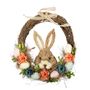 Easter Half Wreath - Rabbit Face / Eggs & Paper Flowers - 35cm