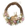 Easter Half Wreath With  Sitting Rabbit - 35cm