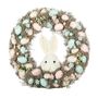 Easter Wreath with Pastel Eggs & White Rabbit Face - 43cm