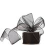 60mm Wired Edge Plain Organza Ribbon  Black_1