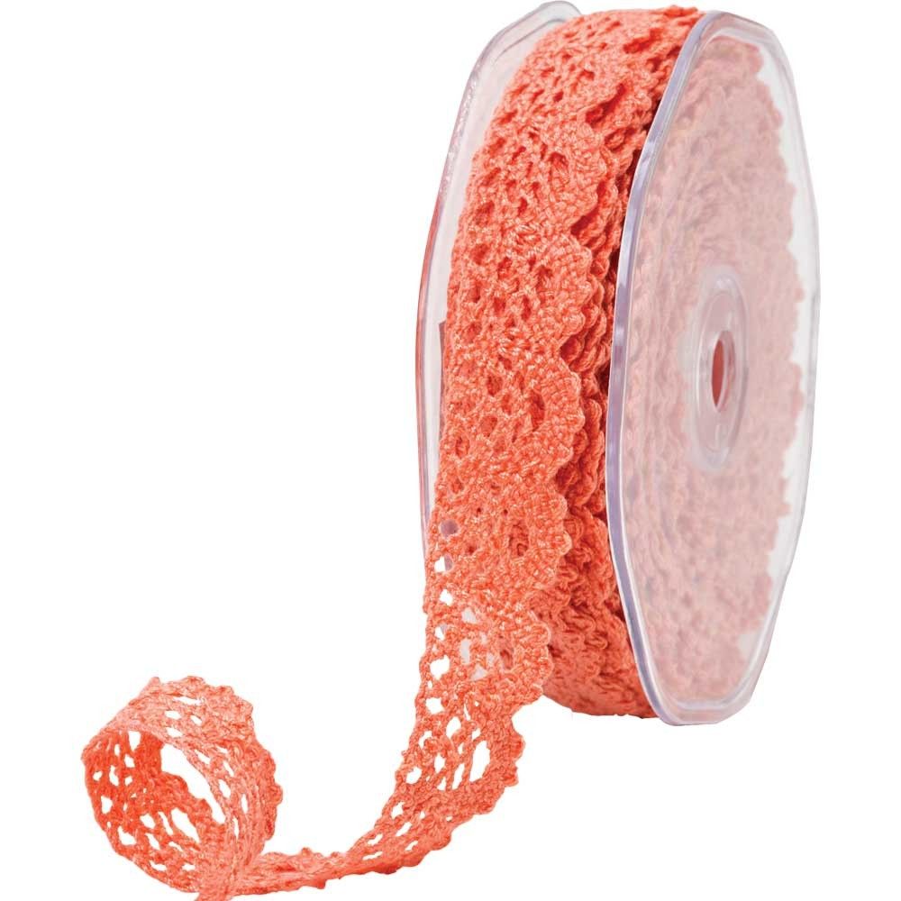 16mm Lace Scallop Ribbon � Coral Pink