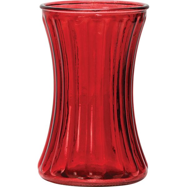 Hand Tie Hour Glass Pencil Pleat Vase  Red