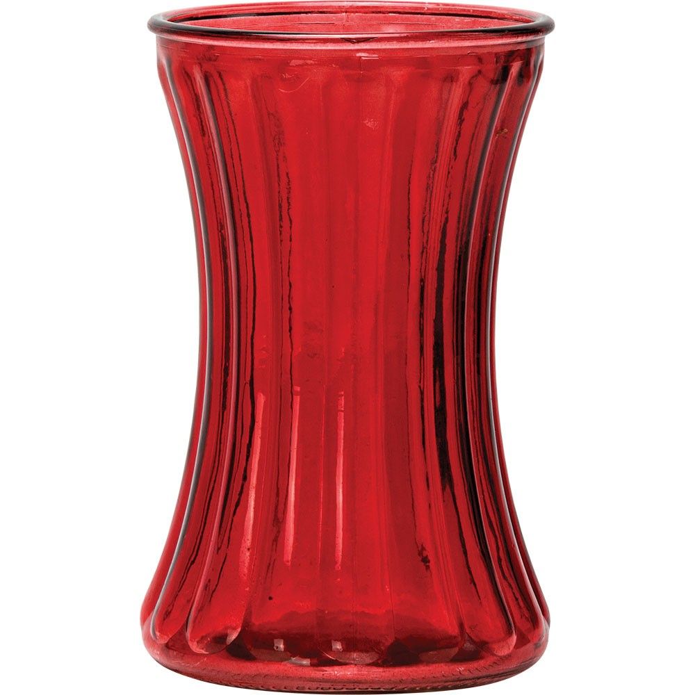 Hand Tie Hour Glass Pencil Pleat Vase � Red