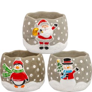 Christmas Character Concrete Plant Pots