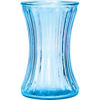 Hand Tie Hour Glass Pencil Pleat Vase  Pale Blue