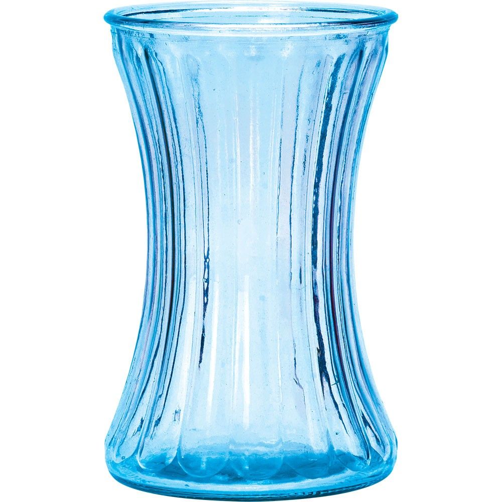 Hand Tie Hour Glass Pencil Pleat Vase � Pale Blue