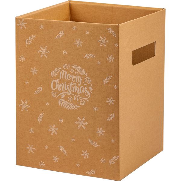 Hand Tie Flower Delivery Boxes Tall  Kraft Merry Christmas
