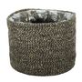 Jute Braided Rope Basket with Liner ( Natural & Black ) - Dia25 x H20cm