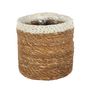 Hogla Basket With liner ( Natural & Silver - Dia16 x H16cm