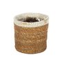 Hogla Basket With liner ( Natural & Silver - Dia14 x H14cm