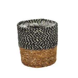 Seagrass Basket with Liner ( Natural & Black ) Dia12 x 12cm