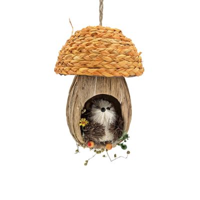 Squirrel in a Mushroom House - H15cm