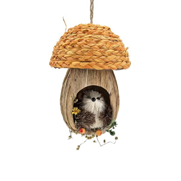 Squirrel in a Mushroom House - H15cm