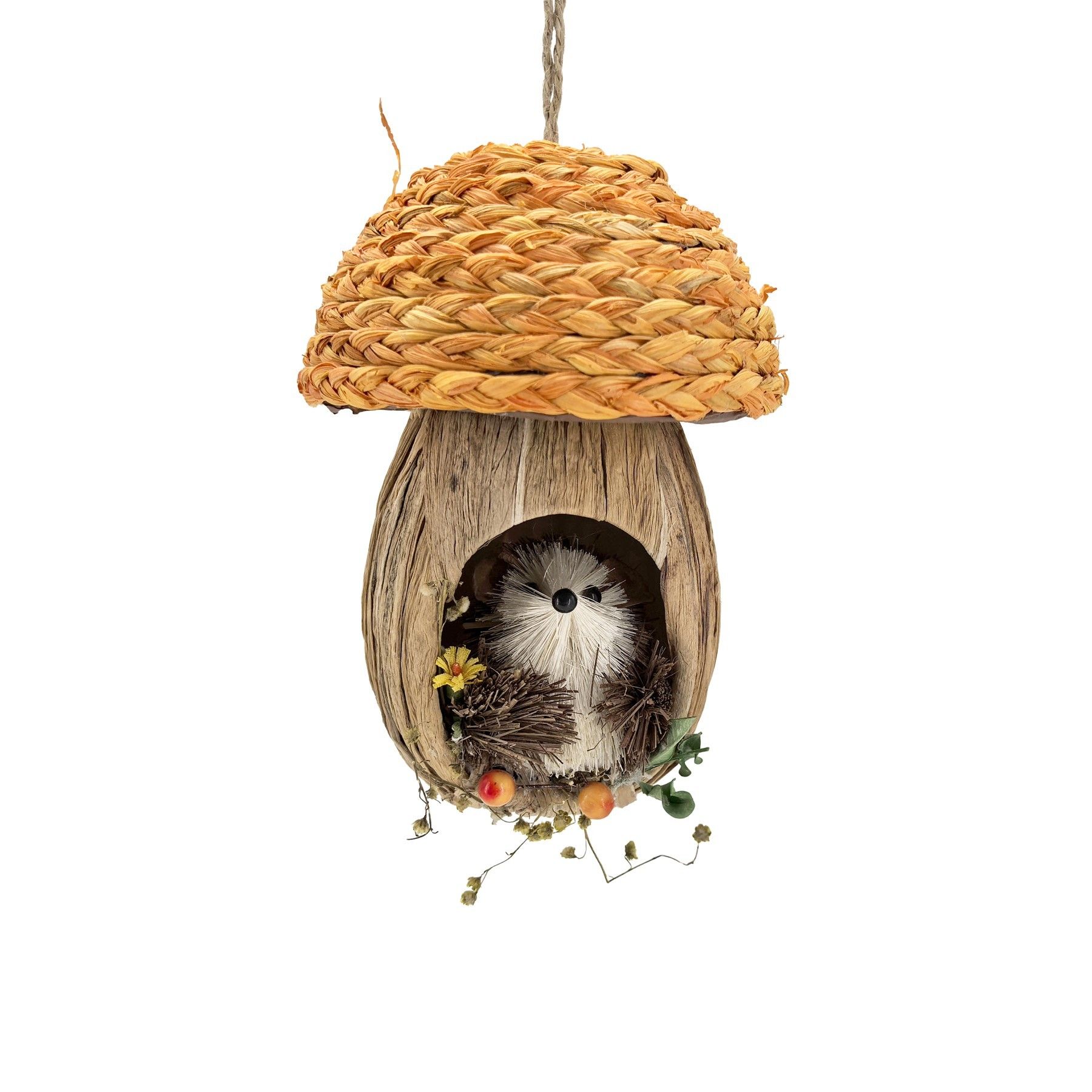 Squirrel in a Mushroom House - H15cm