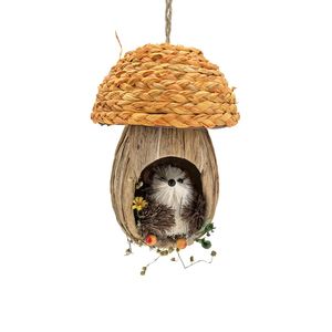Squirrel in a Mushroom House - H15cm