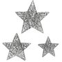 Extra Large Silver Glitter Star Decorations (Set)