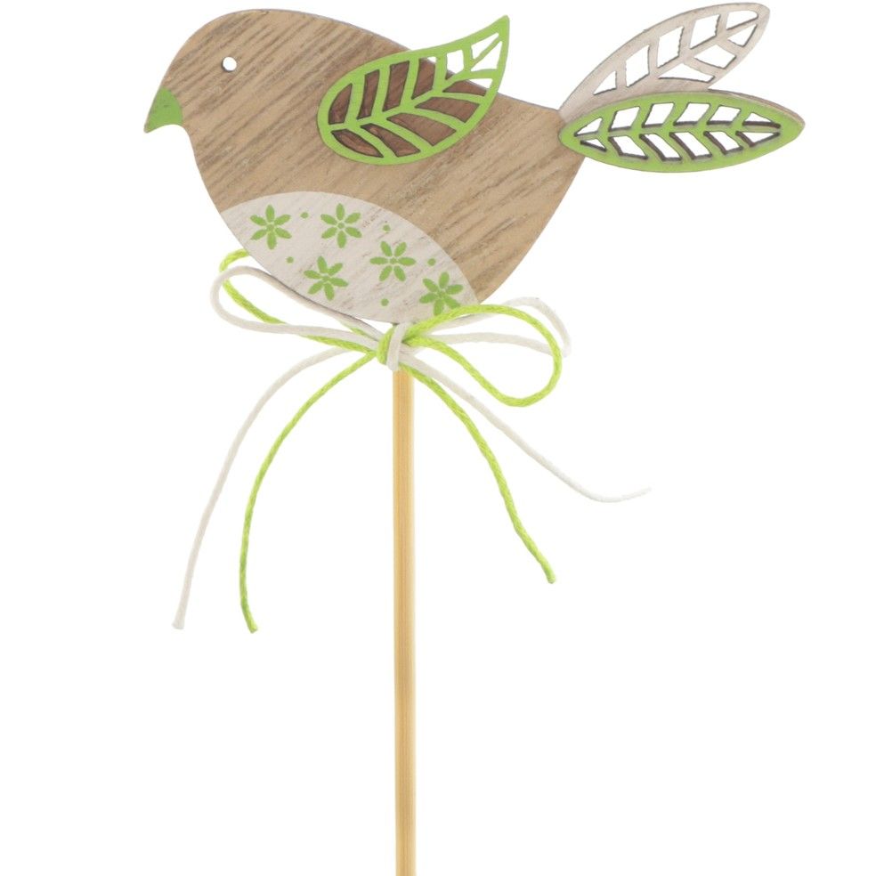 Kiki Wooden Bird Pick � Green