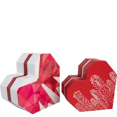 Hat Boxes  Hearts with Contemporary Skyline Print (Set of 2)_1