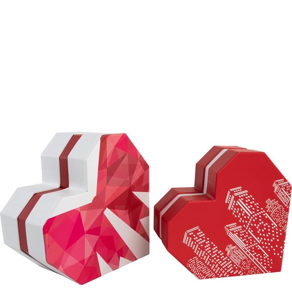 Hat Boxes  Hearts with Contemporary Skyline Print (Set of 2)_1