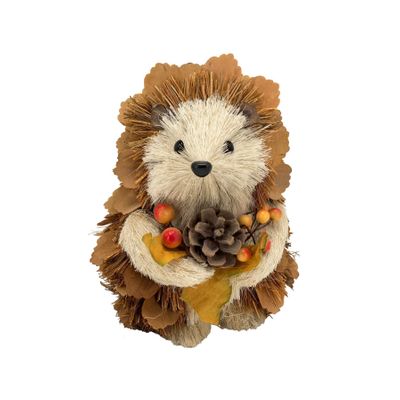 Autumn Grass  Hedgehog Holding a Cone - H 18cm