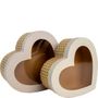 Hat Boxes � Hearts with Weave Print and Window (Set of 2)_1