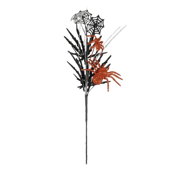 Spooky Spider and Web Pick - Orange/Black - 45cm