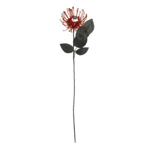 Spooky Flower with Eyeball Stem - Orange/Black - 48cm