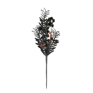 Spooky Spider & Skull Stem Pick - Black/Orange - 45cm