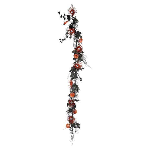 Spooky Eyeball Garland - Orange/Black - 180cm