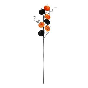 Velvet Pumpkin Pick - Orange/Black - 70cm