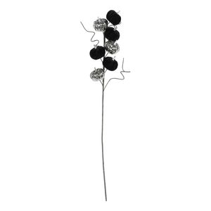 Velvet Pumpkin Pick - Silver/Black - 70cm