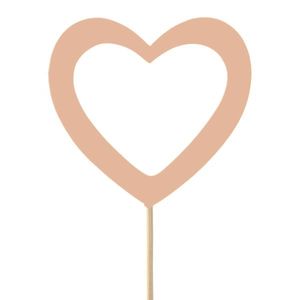 Light Pink Fool for You Heart Pick on Short Cane