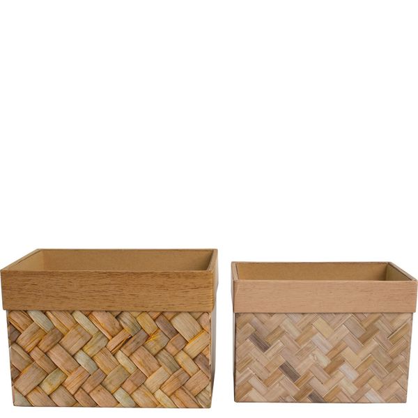 Rectangular Natural Woven Effect Boxes (Set)_1