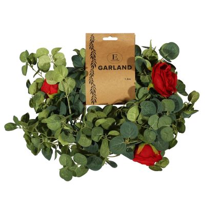 Essential Rose Mixed Garland - Red