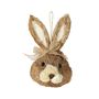 Rabbit Head - Natural  Bow Hanging Decoration - 11 x 8 x H21cm