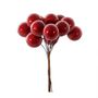 Shiny Berry Bunch Pick - Red - 11cm