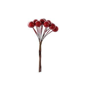 Shiny Mini Berry Bunch Pick - Red - 10cm
