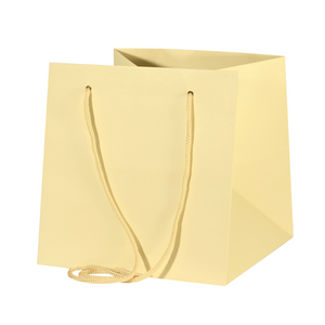 Yellow/cream hand tie bag