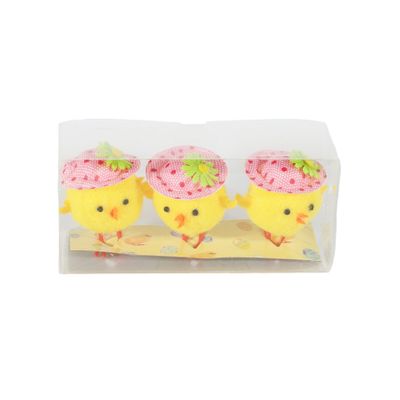 3 Chicks with Hats in PVC Box