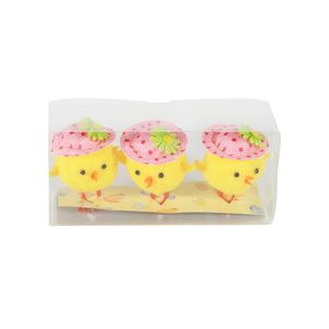 3 Chicks with Hats in PVC Box