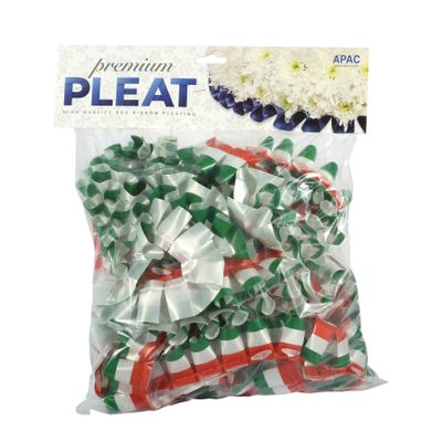 Tri-Colour G/W/O - 50mm Premium Pleat Ribbon 10m 