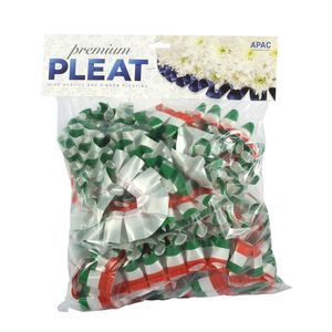 Tri-Colour G/W/O - 50mm Premium Pleat Ribbon 10m 